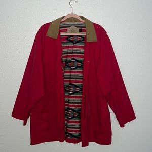 Vintage Red Woolrich Coat Jacket - size XL